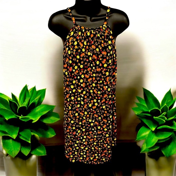 Floral Spaghetti Strap Mini Sundress PTP 20” L 29” - Picture 3 of 5
